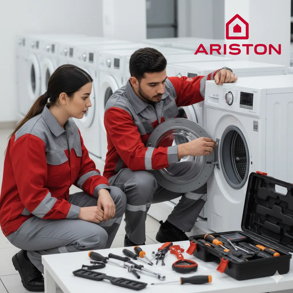 خدمة صيانة غسالات اريستون المعتمدة في مصر لجميع الموديلات. اكتشف رموز الأعطال، وأسبابها، وحلولها السريعة مع فنيين محترفين من مركز الزهراء لصيانة الأجهزة المنزلية.