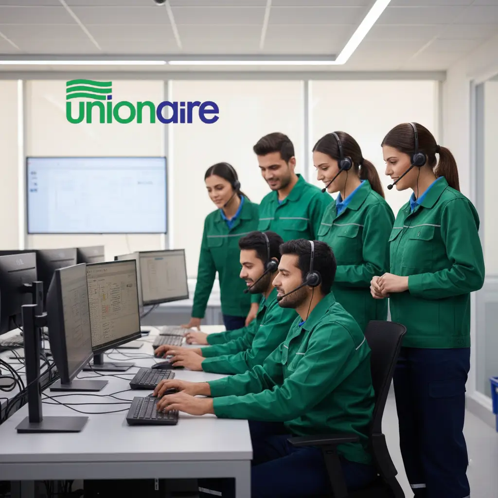 فريق عمل في مركز دعم فني