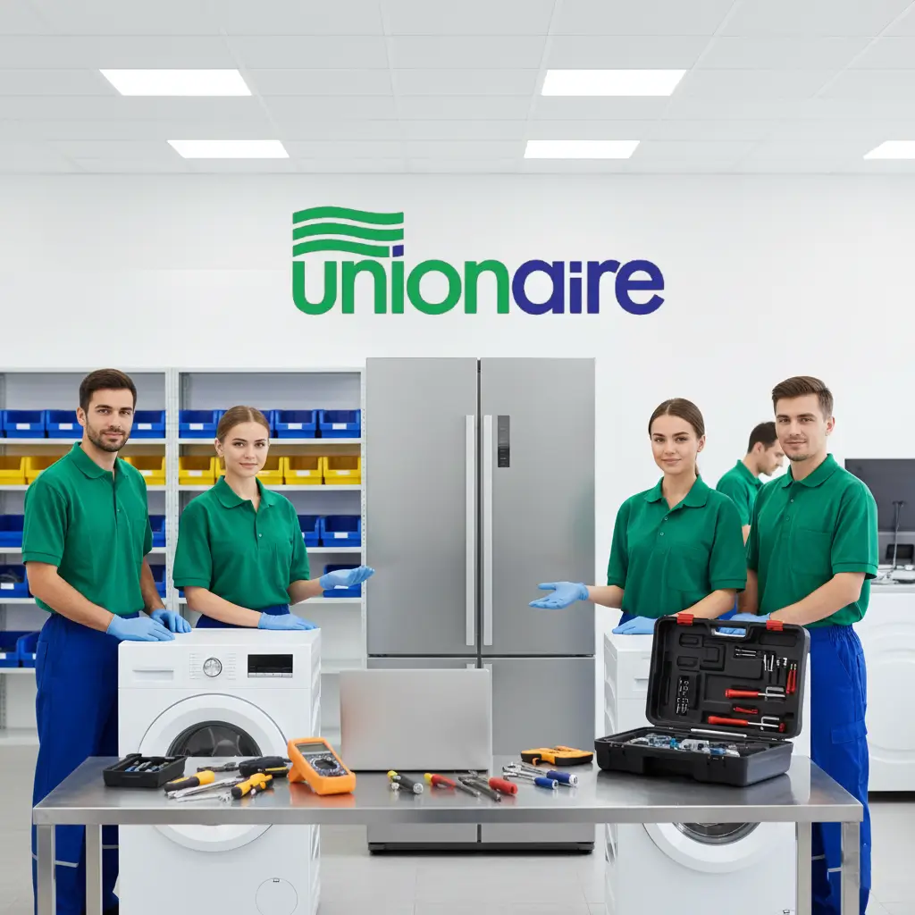 فريق صيانة مع أدوات وأجهزة