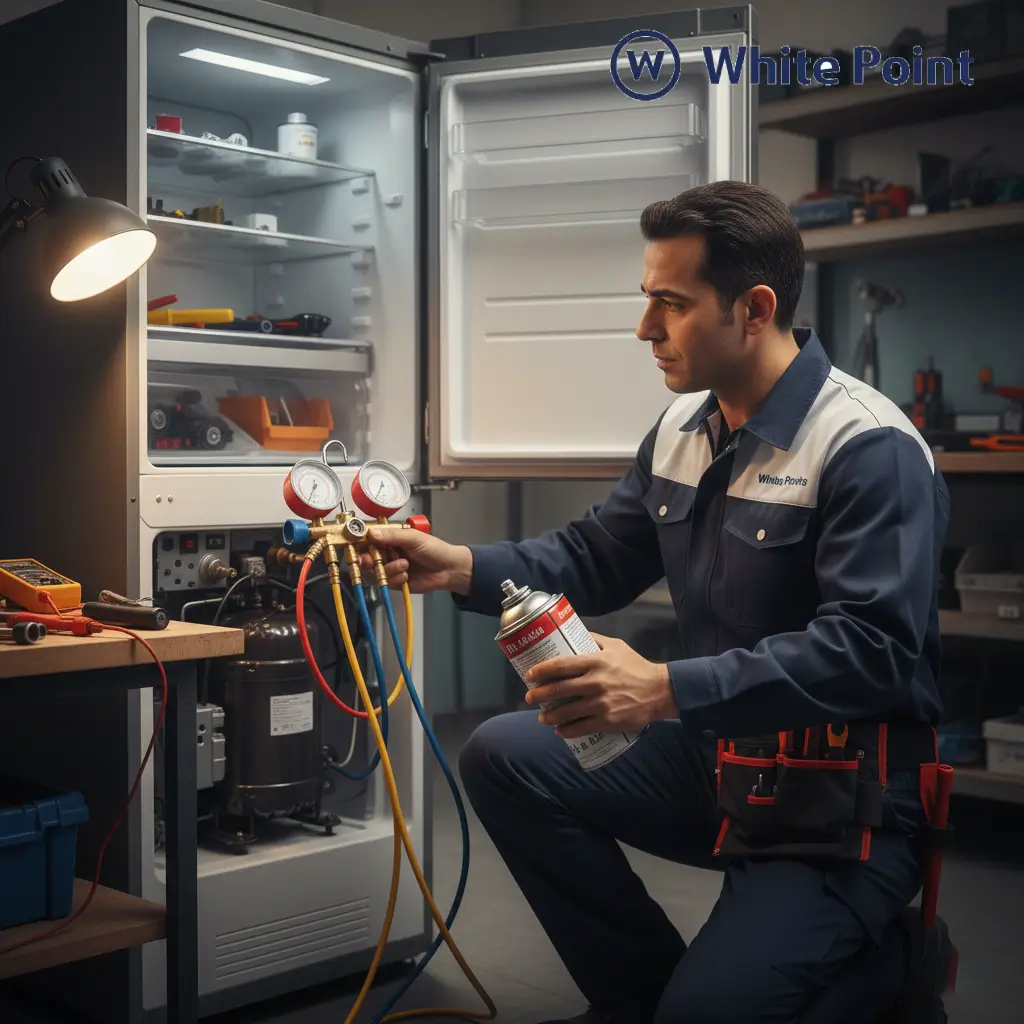 عملية صيانة ثلاحات وايت بوينت وشحن الفريون.